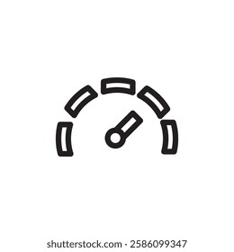Car speedometer icon black and white vector outline sign