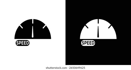 Car speedometer icon Isolated flat vector in outline