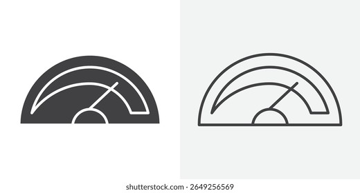 Car speedometer icon Line graphics illustration