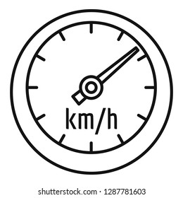Car speedometer icon. Outline car speedometer vector icon for web design isolated on white background