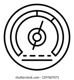 Car speedometer icon. Outline car speedometer vector icon for web design isolated on white background