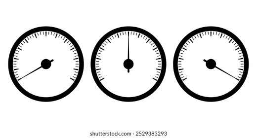 Symbol für den Geschwindigkeitsmesser eines Autos. Tachometer oder Odometer. Vektorgrafik.
