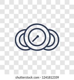 car speedometer icon. Trendy linear car speedometer logo concept on transparent background from car parts collection