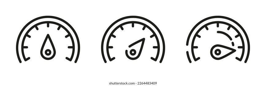Car speedometer icon. Speedometer vector icons. Speed indicator. Speed icons. EPS 10