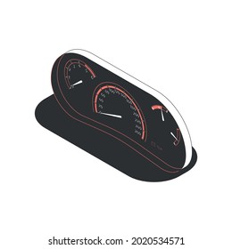 Car speedometer isometric icon 3d vector illustration