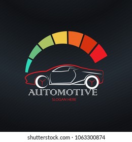 Car with speedometer  Logo Vector  