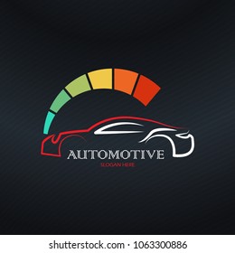 Car with speedometer  Logo Vector  
