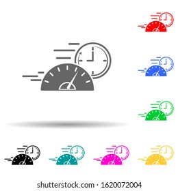 car speedometer multi color style icon. Simple glyph, flat vector of speed icons for ui and ux, website or mobile application