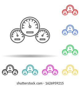 car speedometer multi color style icon. Simple thin line, outline vector of cars service and repair parts icons for ui and ux, website or mobile application