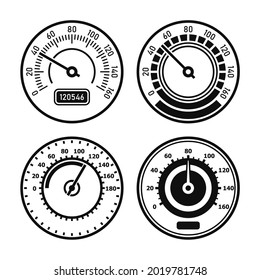Automobil-Speedometer auf weißem Hintergrund. Vektorgrafik