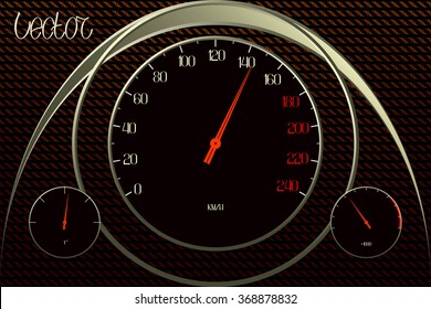 Car Speedometer. Vector Illustration