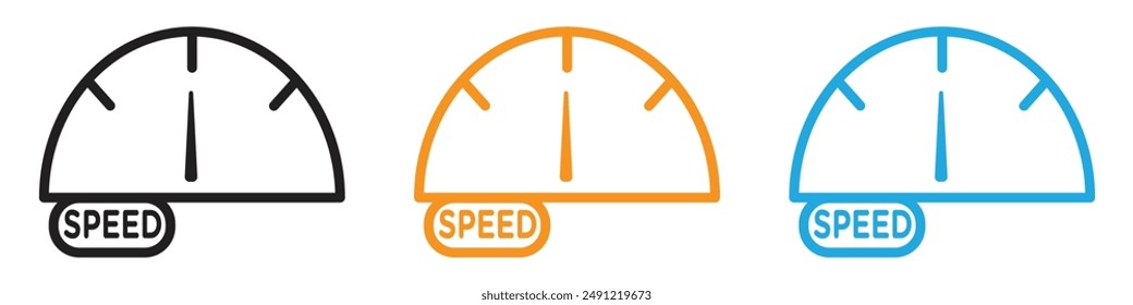 Car speedometer vector logo set collection for web app ui