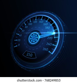 Car Speedometer. Vector Techo Background