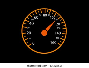 Car speedometers on black background