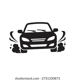 Ilustração do vetor do ícone de água saltitante do carro mostrando veículo hidroplaning molhado estrada poça pulverização dirigindo chuva conceito isolado branco fundo design elemento
