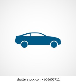 Car Sport Coupe  Blue Flat Icon On White Background