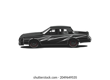 car sport illustrations vector car side view black color