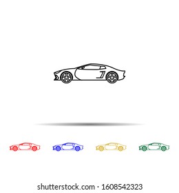 car sport car multi color style icon. Simple thin line, outline vector of generation icons for ui and ux, website or mobile application