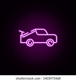 car sport neon icon. Elements of transportation set. Simple icon for websites, web design, mobile app, info graphics