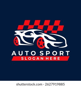 Car sport racing team logo design vector template
