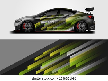 Car sporty wrap decal design vector . Graphic metallic background . Eps 10