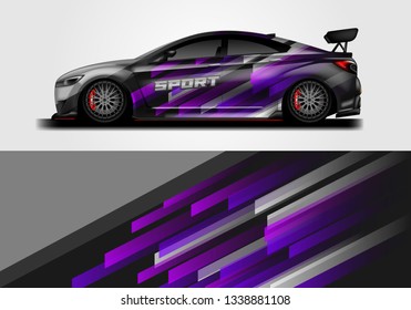 Car sporty wrap decal design vector . Graphic metallic background . Eps 10