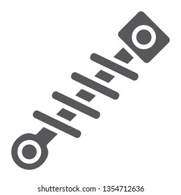Car spring glyph icon, auto and repair, absorber sign, vector graphics, a solid pattern on a white background, eps 10.