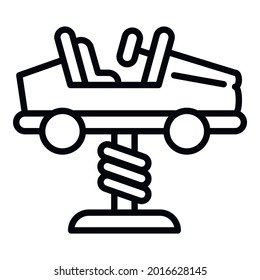 Car spring rider icon. Outline car spring rider vector icon for web design isolated on white background