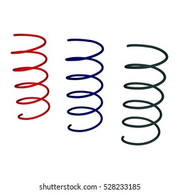 Car Spring Steel. Side view 3d. Vector illustration on a white background 