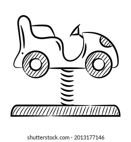 Car spring toys vector illustration, with hand drawn sketching design