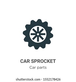 Car sprocket vector icon on white background. Flat vector car sprocket icon symbol sign from modern car parts collection for mobile concept and web apps design.