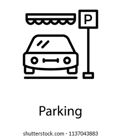 A car standing in a parking lot for safe parking 