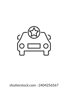 car with star icon, vector best line icon.