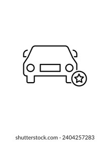 car with star icon, vector best line icon.