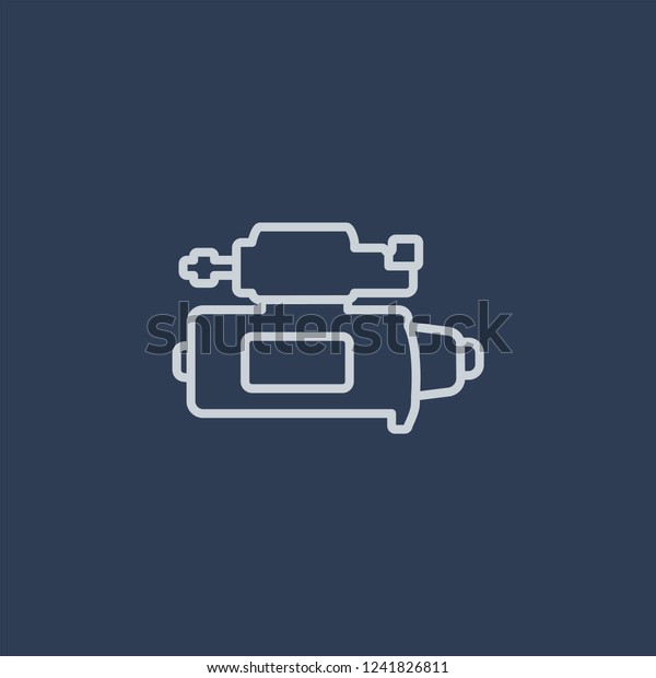 car starter icon. car starter linear design\
concept from Car parts collection. Simple element vector\
illustration on dark blue\
background.