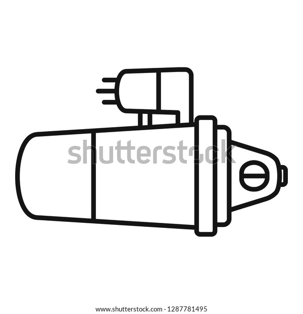 Car starter icon. Outline\
car starter vector icon for web design isolated on white\
background
