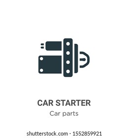 Car starter vector icon on white background. Flat vector car starter icon symbol sign from modern car parts collection for mobile concept and web apps design.