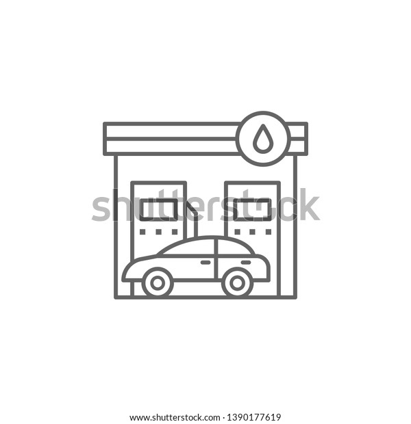 Car station icon. Element of auto service icon. Thin\
line icon for website design and development, app development.\
Premium icon