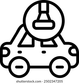 Car with a steam cleaner Outline Vector Icon Design