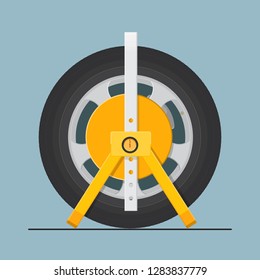 Car steel wheel lock vector flat design.