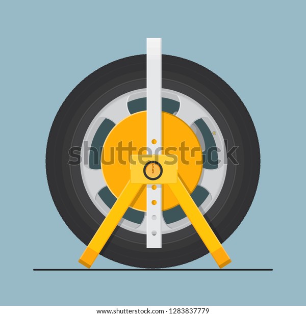 Car steel wheel lock\
vector flat design.
