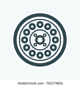 Car steel wheels vector icon