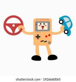 car steering game cartoon of vector illustration 