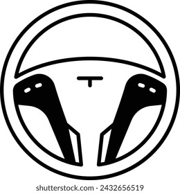 Car Steering glyph and line vector illustration