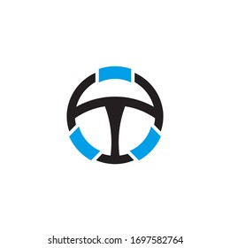 Car steering icon logo design vector template