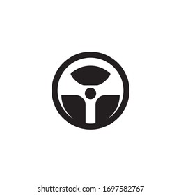 Car steering icon logo design vector template
