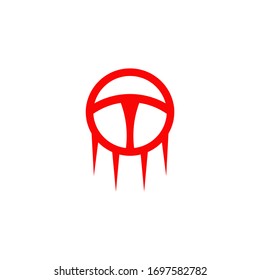 Car steering icon logo design vector template