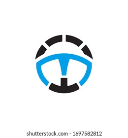Car steering icon logo design vector template