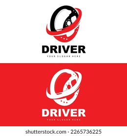 Car Steering Logo, Driver Vector, Transport Vehicle Design, Repair, Maintenance, Car Garage