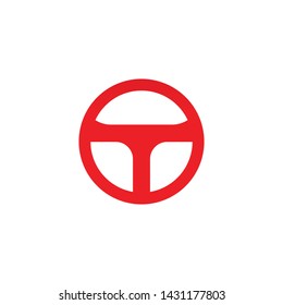 Car steering logo icon design vector template